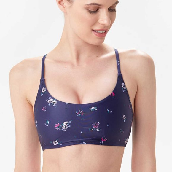 Lolë Tanami Bikini Top (M) & Caribbean Bottoms (L) - Navy Blue Floral - Picture 1 of 4